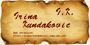 Irina Kundaković vizit kartica